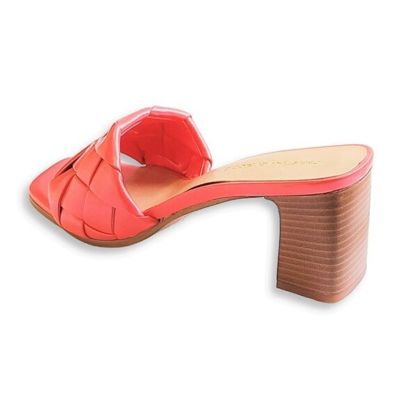 NWT CHRISTIAN DI RICCIO Italy Woven One Band Block Heel Slide on Sandals - Picture 4 of 5